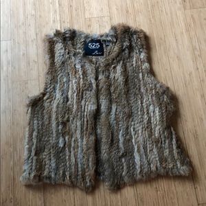 100% Real Rabbit Fur Vest Size Medium 525 America